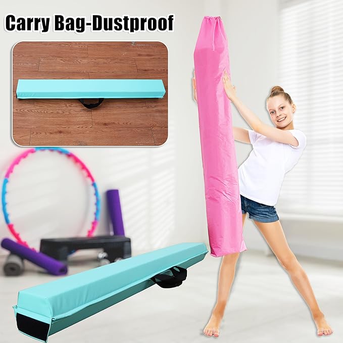 MARFULA 6 FT / 8 FT / 9 FT / 10 FT Folding Gymnastic Balance Beam for Kids with Carry Bag for Home and Club Use