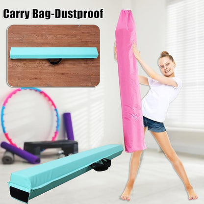 MARFULA 6 FT / 8 FT / 9 FT / 10 FT Folding Gymnastic Balance Beam for Kids with Carry Bag for Home and Club Use