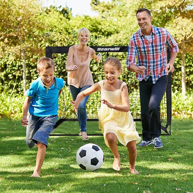 Bearwill Soccer Goal, Kids Soccer Goals for Backyard Set of 2, 4x3ft Portable Soccer Goal Pop Up Soccer Net, Kids Soccer Net Training Equipment with Soccer Ball, Ladder, Cones, Targets