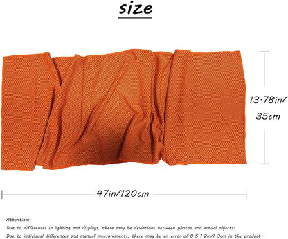 5 Pack Cooling Towel 47"x13.78"(120x35cm) Microfiber, Soft Breathable Chilly Towel Stay Cool for Yoga, Sport, Gym, Workout, Camping, Fitness, Running(5, Grey+Blue+Rose Red+Purple+Orange)