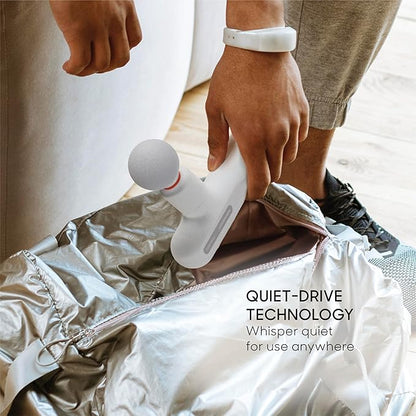 Sharper Image Powerboost Move Aero 3.0 – Mini Percussion Massage Gun| Updated Soft-Touch Design, Carrying Bag, 4 Nodes| Portable Full Body Back & Shoulder Massager| Deep Tissue Massage Tool Gift