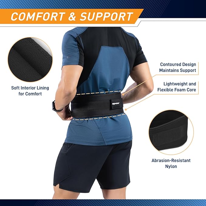 Apex by Marcy Contoured Weightlifting Belt with Flexible Foam Core, Durable Nylon Exterior, Adjustable Fit – Ideal for Strength Training, Deadlifting, Powerlifting, and CrossFit