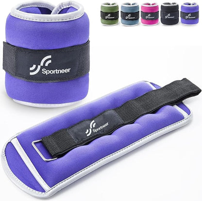 Sportneer Ankle Weights Wrist Weights Pair of 1/2/4/6/10 LBS for Men Women Kids Strength Training Wrist and Ankle Weights Set with Reflective Strips for Dancing Running Walking Fitness Workout Gym