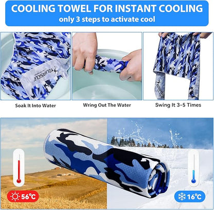 SYOURSELF Cooling Towel, Cooling Towels for Neck,40" x 12"Ice Towel for Instant Cooling Relief, Soft Breathable Chilly Towel, Perfect Yoga, Golf, Sports