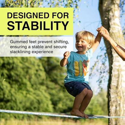 GIBBON Slackrack - Freestanding Outdoor or Indoor Slackline - Slack Line for Kids & Adults - Balance Trainer - Setup in 7ft or 10ft