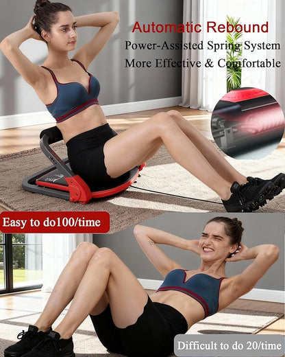 Ab Machine Workout Equipment,Whole Body Ab Workout Machine,Sit Up Exercise Equipment For Home, Strength & Abdominal Trainer With 3 Adjustable Resistance Levels and Bands.US Patented