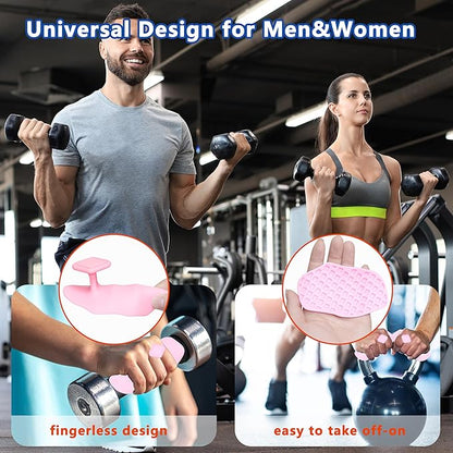 Silicone Gym Grips for Weight Lifting,Workout Gloves for Women Men Alternative,Anti Slip Gym Workout Grip,Rubber Gym Hand Grips-Weightlifting Grips Pad for Barbell,Pull Up,Ryptfit,Training