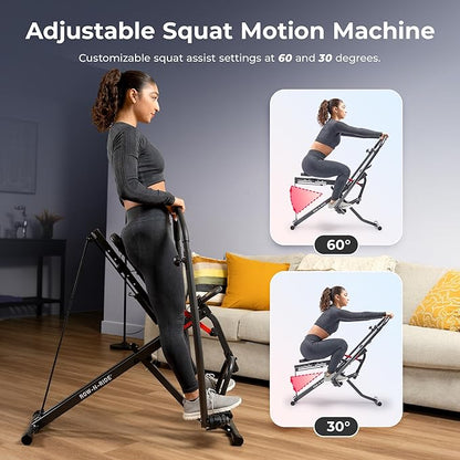Sunny Health & Fitness Full-Motion Rowing Machine w/Adjustable Resistance, Low-Impact Full-Body Workout Rower w/Long Slide Rail, Space-Saving Design, Free SunnyFit App Connection