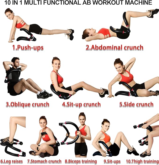 Ab Machine Ab Workout Equipment,Sit Up Exercise Equipment For Stomach Workout, Adjustable Abdominal & Strength Trainer For Men & Women,Fitness Exercise Equipment For Home.US Patented