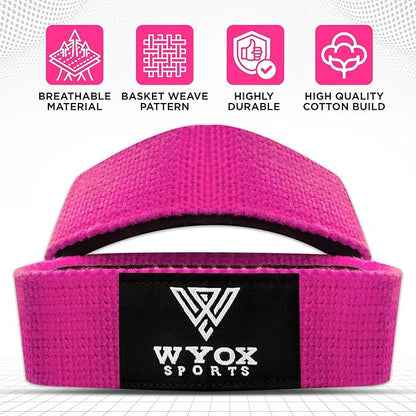 WYOX Figure 8 Weight Lifting Straps for Weightlifting Heavy Duty Deadlifting Workout Straps | Wrist Wraps Gym Equipment Gear Men Women PAIR