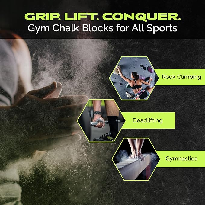 Rage Fitness Premium Gym Chalk, Pure Magnesium Carbonate Chalk for Excellent Grip, Weightlifting, Gymnastics, Rock Climbing - Block Chalk 1 LB