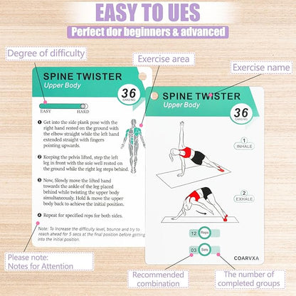 Pilates Workouts for Women-58 Exercise Cards with Pilates Mat Workout Postures，ncludes 4-Week Challenge,2 Rings& Dry-Erase for Easy Organization-Home, Gym or Studio