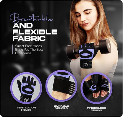 Special Essentials Weight Lifting Gloves for Men & Women – Fingerless Workout Gloves with Non-Slip Grip & Palm Padding for Gym, Training, Cycling & Fitness