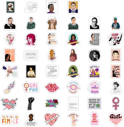 BulbaCraft Feminist Stickers for Water Bottle and Laptop - Feminism Party Supplies & Decorations, Female Empowerment & Equality Stickers, Girl Power Waterproof Vinyl Decals, Gifts for Women & Men