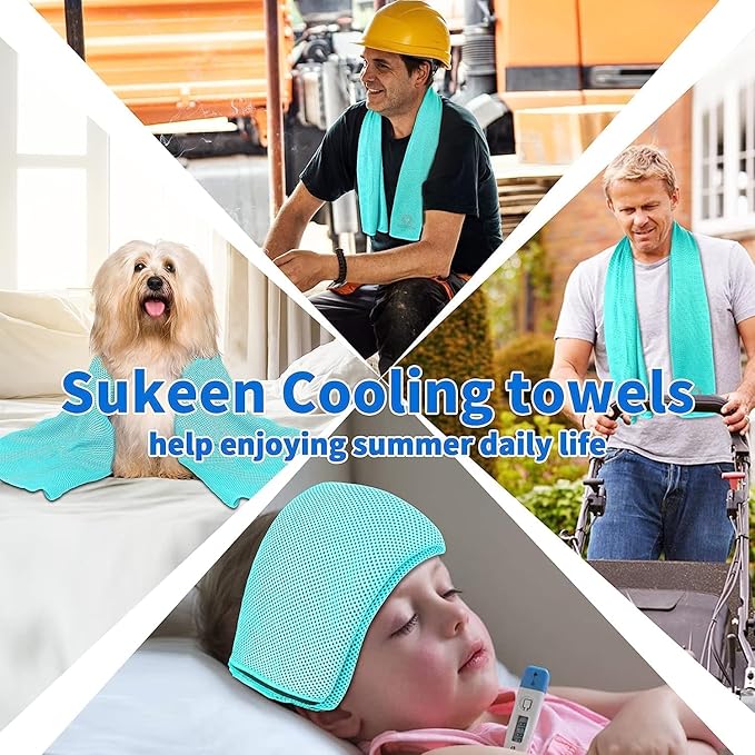 Sukeen Cooling Towels (40"x12"), Soft Breathable Cooling Towel for Neck and Face, Cooling Neck Wraps Sweat Towel for Gym, Sport, Running, Camping, Hiking, Fitness, Workout & More Activities