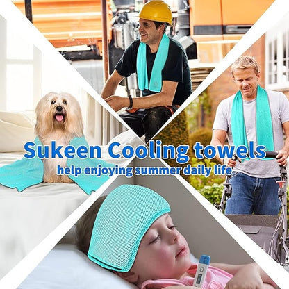 Sukeen Cooling Towels (40"x12"), Soft Breathable Cooling Towel for Neck and Face, Cooling Neck Wraps Sweat Towel for Gym, Sport, Running, Camping, Hiking, Fitness, Workout & More Activities