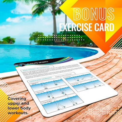 Sunlite Sports Aqua Trainer 2-in-1 Resistance Hand and Feet Paddle, Water Aerobics Set for Pool, Adult Aquatic Exercise for Aqua Workout, Low Impact Upper Lower Body Workouts