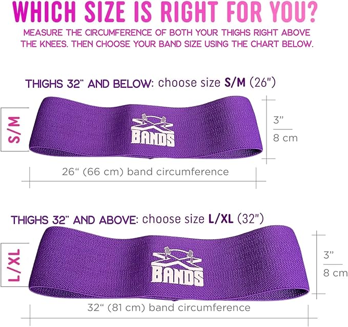 The X Bands Exercise Resistance Bands - Non-Slip Extra Thick Fabric Hip Loop Booty Bands - 20, 30, 40, 50 lb - Fitness Workout for Legs, Butt Training, Stretching, Yoga