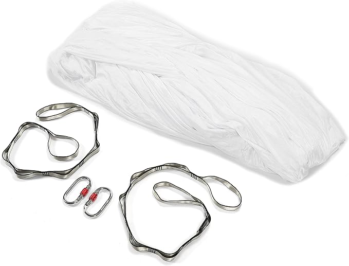 HECASA Aerial Silks Yoga Swing Set, Aerial Yoga Hammock w/Daisy Chain for Home, Inversion Exercises, Strength Training and Starter Kit