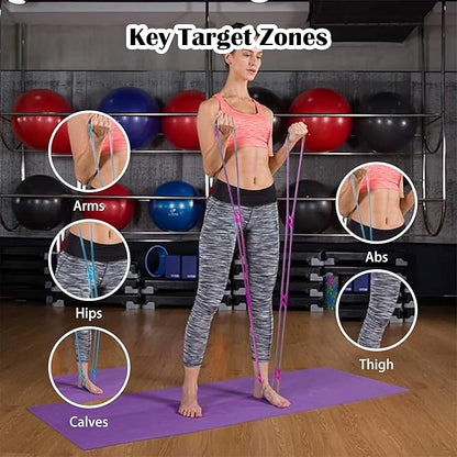 7 Ring Adjustable Loop Resistance Bands for Working Out Walk at Home，Workout Bands Exercise Stretch Band for Women&Men Fitness, Yoga, Pilates-Non-Slip, Durable Rubber, Home/Gym Use