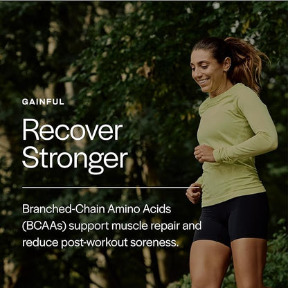 Gainful Caffeine Free Pre Workout Powder with Creatine, Strawberry Lemonade Flavor, Supports Strength, Endurance, & Recovery, BCAAs, Beta Alanine, L-Citrulline, No Artificial Ingredients, 20 Servings