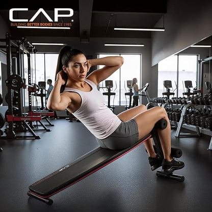 CAP Barbell Sit Up Bench – Adjustable Decline Ab Bench for Home Gym – Multi-Purpose Slant Board for Core Strength, Sit-Ups, and Full-Body Workouts
