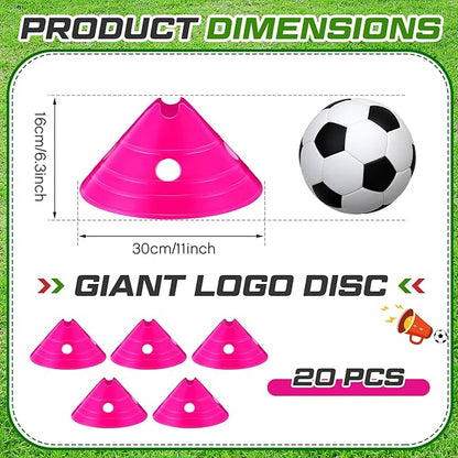 ShinyRelief Jumbo Disc Cones Jumbo Soccer Cones with Mesh Bag Giant Large Agility for Soccer Training Adult Sports