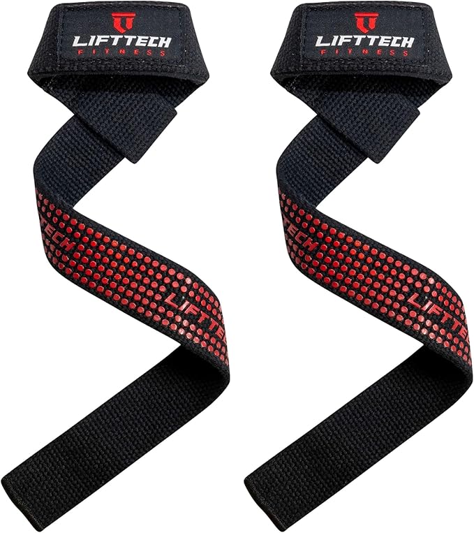 Lift Tech Fitness Weight Lifting Straps For Men and Women - Cotton Gym Straps for Weightlifting, HIIT, Strength Training - Pull ups & Deadlift Straps - Lifting Wrist Straps - One Size