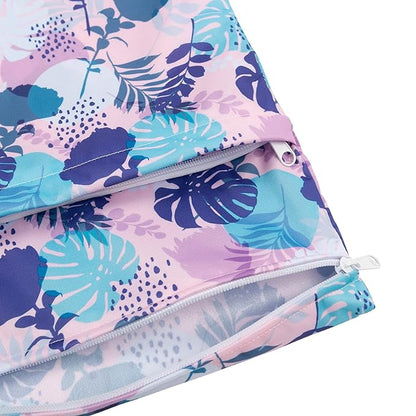 babygoal Wet Dry Bags for Baby Cloth Diapers, Washable Travel Bags, Beach, Pool, Gym Bag for Swimsuits & Wet Clothes with Two Zippered Pockets 3 Pack, 3LN19