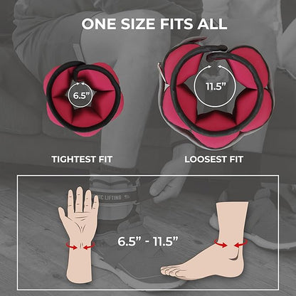 Nordic Lifting Adjustable Ankle Weights for Women & Men – 1 Pair (2–10 lbs) Wrist, Arm & Leg Weights for Gym, Yoga & Home Workouts – Secure Fit Strap Design – Durable Fitness Training Equipment
