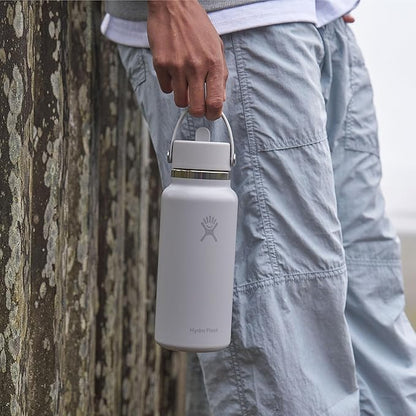Hydro Flask Water Bottle - Insulated Stainless Steel - Wide Straw Lid, Non Spill, Leakproof in 40 Oz Oat Tan