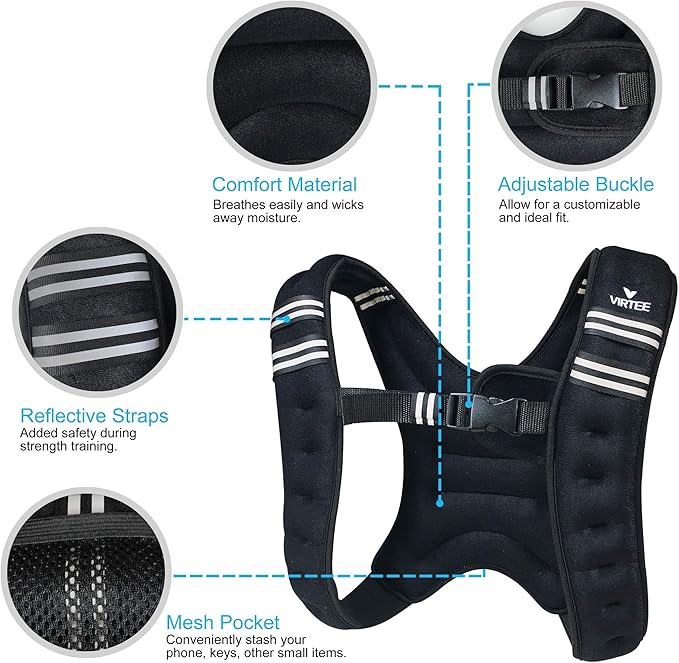 Weighted Vest Weight Vest for Men Women Kids 5/10/16 Lbs Weights, Body Weight Vests Adjustable for Running, Gym Workout, Jogging, Body Fitness