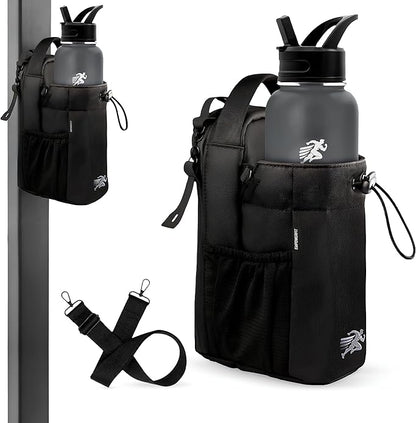Magnetic Gym Bag with 40oz Water Bottle Holder – Waterproof Leather-Film Fitness Bag with Strong N52 Magnets, Phone & Zipper Pockets, Adjustable Shoulder Strap for Gym & Outdoor Use | Waterproof Material, Organized Pockets, 2 Carry Options, Double Zipper