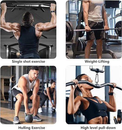 Weight Lifting Wrist Strap& Weight Lifting Grips ，Leather Weightlifting Wrist ，Rubber Gym Grips Pads Straps for Deadlifts, Heavy Powerlifting Strength Training, Gym Workouts Men/Women