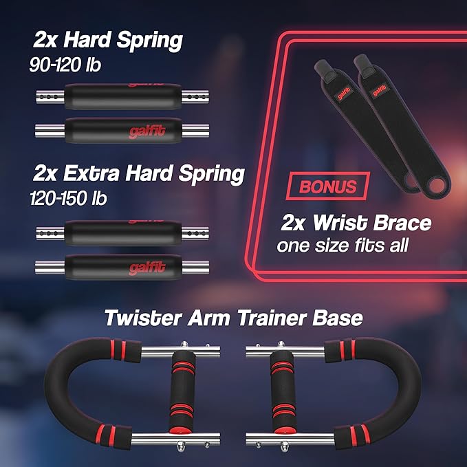 Twister Arm Trainer - Chest Workout Equipment for Full-Body Training with Adjustable Resistance Levels, Professional Arm Workout Machine with Wrist Braces, Chest Exerciser for Men and Women