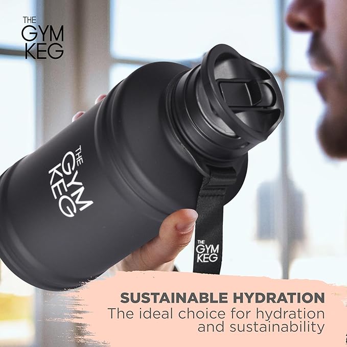 THE GYM KEG Stainless Steel Water Bottle - Leak-Proof, Insulated Beverage Container for Hot and Cold Drinks - Durable, Versatile and Kid-Safe - Keg Stainless Steel Bottle - New