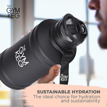 THE GYM KEG Stainless Steel Water Bottle - Leak-Proof, Insulated Beverage Container for Hot and Cold Drinks - Durable, Versatile and Kid-Safe - Keg Stainless Steel Bottle - New