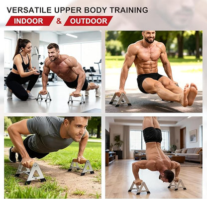 Push Up Bar - Heavy-Duty Stainless Steel Pushup Stands with Non-Slip Base, 500LB Capacity, Portable Home Gym Equipment for Strength Training & Floor Workouts