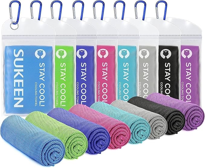 Sukeen Cooling Towels for Neck and Face (40"x12"), Soft Breathable Cooling Towel, Sweat Towel for Gym, Sport, Running, Workout, Camping, Hiking, Fitness, Workout & More Activities