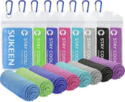 Sukeen Cooling Towels for Neck and Face (40"x12"), Soft Breathable Cooling Towel, Sweat Towel for Gym, Sport, Running, Workout, Camping, Hiking, Fitness, Workout & More Activities