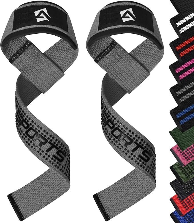 AQF Lifting Wrist Straps for Weightlifting, Powerlifting & Deadlifts – 23” Neoprene Padded Cotton Straps for Strength Training & Gym Workouts - Maximum Grip Support for Men & Women