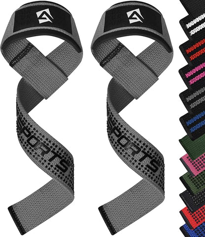 AQF Lifting Wrist Straps for Weightlifting, Powerlifting & Deadlifts – 23” Neoprene Padded Cotton Straps for Strength Training & Gym Workouts - Maximum Grip Support for Men & Women