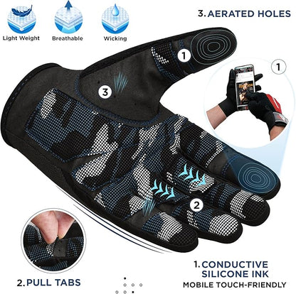 RDX Weight Lifting Gloves with Wrist Support -Touch Screen Full Finger Gym Workout, Breathable Anti Slip Padded Grip, Men Women Fitness Training, Powerlifting Bodybuilding HIIT Exercise Weightlifting