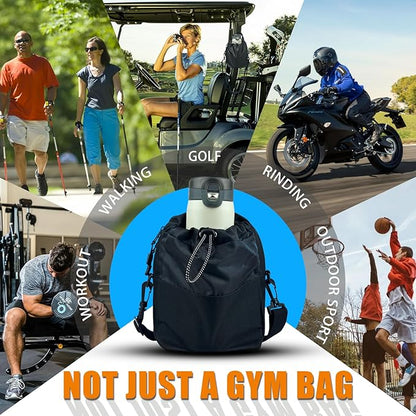 Magnetic Gym Bag with Water Bottle Holder | Magnetic Gym Water Bottle Bag 64oz Capacity | 4 Built-in Magnets & Adjustable Shoulder Strap for Sports Fitness Travel