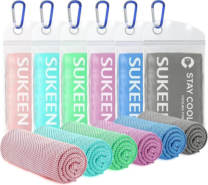 Sukeen Cooling Towels (40"x12"), Cooling Towels for Neck and Face, Soft Breathable Chilly Sweat Towel, Cooling Towel for Gym, Sport, Running, Camping, Fitness, Workout & More Activities