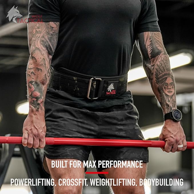 WOLF TACTICAL Weight Lifting Belt – Weight Belt for Men, Weightlifting Belt for Powerlifting, Deadlift, Squats, Workout Belt Gym Belts for Men