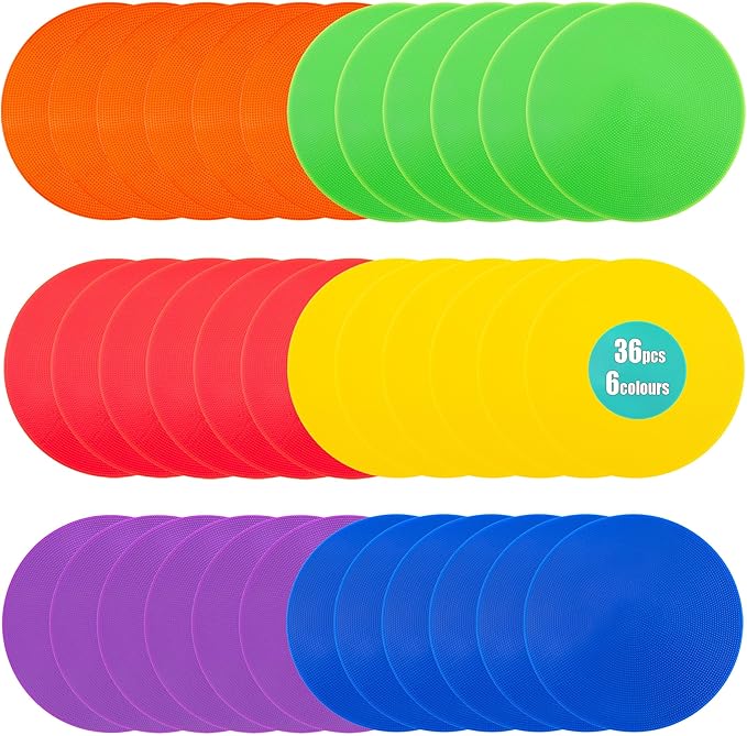 Spot Markers 4.72 Inch 9 Inch Non Slip Rubber Floor Markers Flat Field Cones Poly Dots for Soccer Basketball Sports Speed Agility Training and Drills