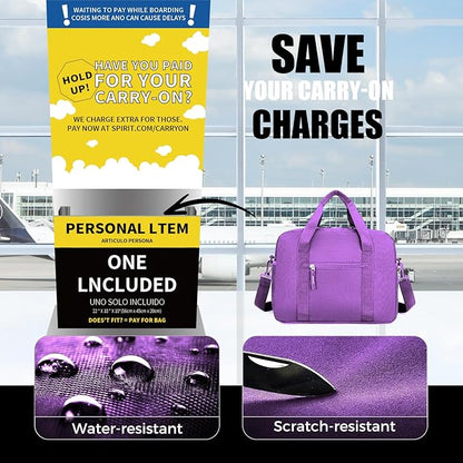 14 inch Small Gym Bag for Men & Women, Mini Duffle Bag for Travel Sports, Lightweight Carry On Duffel Bag, Purple