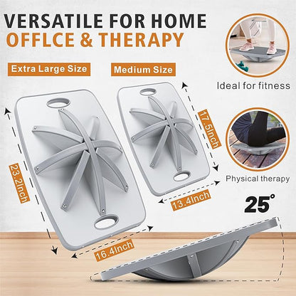 Professional Wooden Balance Board, 360 Degree Portable Wobble Board with Comfortable Surface, Standing Desk Rocker Board for Physical Therapy, Core Strength Stability Training