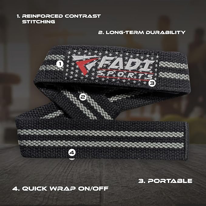 Lifting Wrist Straps for Weightlifting, Bodybuilding, Powerlifting & Deadlifts – 24 Inch Cotton Straps with Padded Neoprene for Strength Training & Grip Support